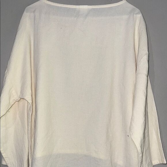 Soft Surroundings Cream Long Sleeve Blouse - Picture 8 of 8